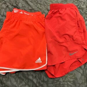 Bundle Nike and Adidas Red Athletic running shorts